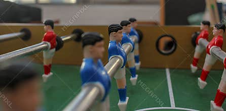 table football blue team is ready to play