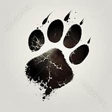 black print of a cat on a white background.