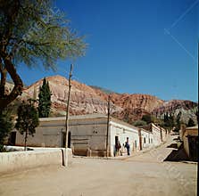 Argentina Jujuy Province Purmamarca, Elevated view of the Hill of Seven Colors