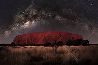 Milky Way above Uluru in the Red Center, Australia