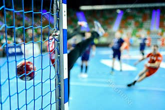 Detail of handball goal post
