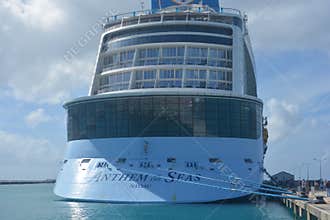 Rear View of Royal Caribbean\'s Anthem of the Seas Docked at Port