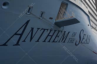 Close-Up View of Royal Caribbean\'s Anthem of the Seas Cruise Ship Bow