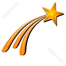 Gold Yellow Shooting Star