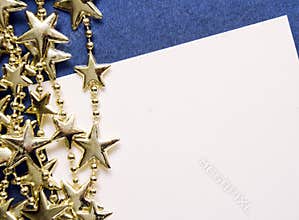 Golden stars on Christmas card