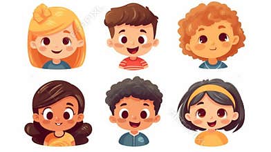 The set of cheerful cartoon characters with bright smiles and expressive faces brought immense joy and fun to the children in the