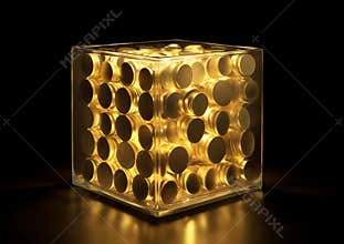 Generative AI Glass money jar full-