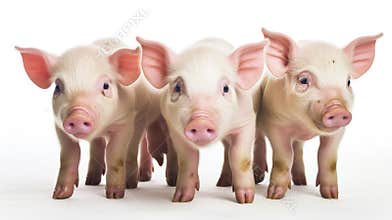 Pink Pigs in Open Barn at the Farm