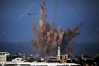 Aerial bombing in Gaza Strip