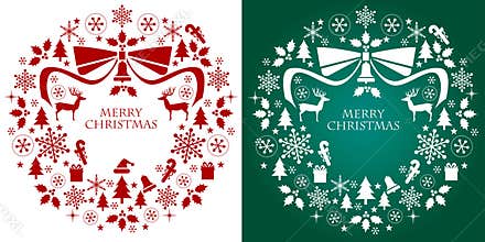 Christmas silhouette collection wreath