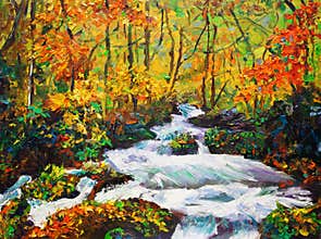 Oil Painting - Maple in Autumn