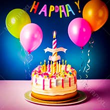 Happy birthday photo background ai