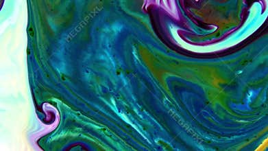 Abstract Background With Psychedelic Painting in Vivid Liquid Colors Texture