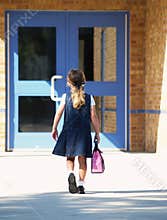 Girl walking to school