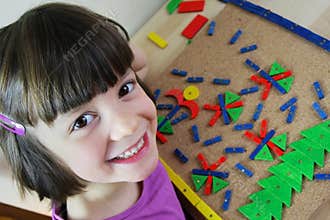 Montessori puzzle. Preschool.