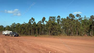 Car and Caravan drive to Cape York Queensland Australia