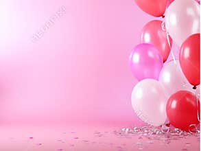 vibrant color balloons background, AIgenerated