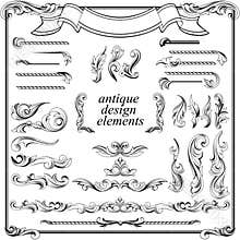 Calligraphic design elements, page decoration