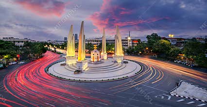 Thai democracy monument in Bangkok city
