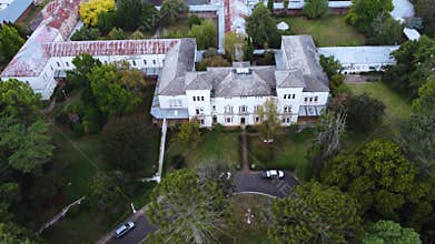 Pan up to reveal the Beechworth Asylum