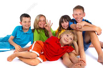 Children having fun in studio