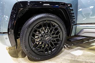 Nonthaburi, Thailand - Dec 6, 2023 : Wheel of YangWang U8. This model received a lot of attention because it is the most luxurious