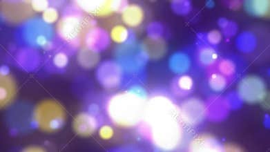 Colorful purple blue pink bokeh festive animation background. Looping glowing blurry boke backdrops