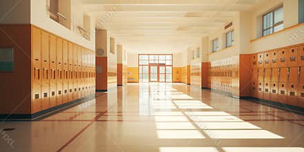 School hallway with lockers
