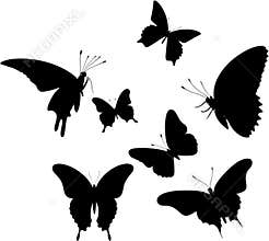 A Butterfly Silhouette Clipart for decoration. AI-Generated