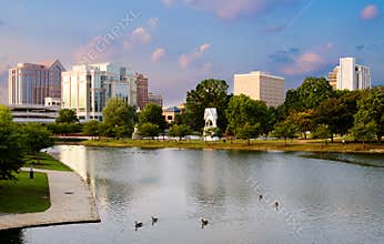 Cityscape scene of downtown Huntsville, Alabama