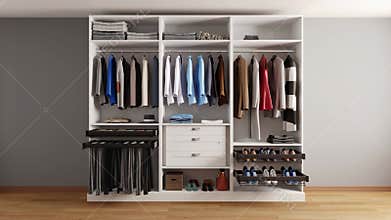 Modern cabinets with shoes and clothes drawer