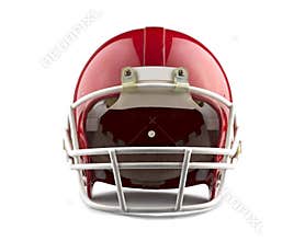 Red American football helmet