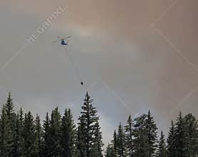 Helicopter at wildfire