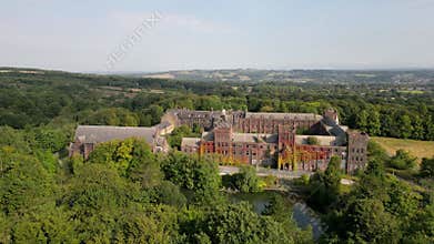 Aerial footage over a former Catholic priest seminary
