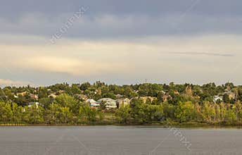 Scenic view of Quincy Reservoir near Denver, Colorado