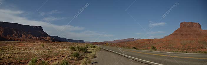 Panoramic desert road