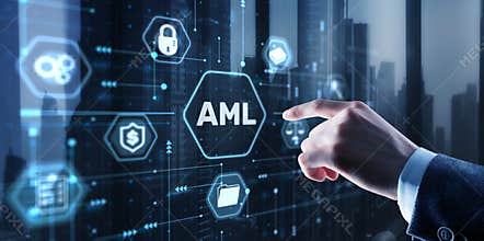 AML Anti Money Laundering Financial Bank Business Technology Concept