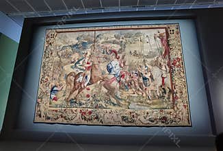 Antique Battle on the Plateau Story of Scipio Gobelins Manufactory Giulio Romano Francois Bonnemer Tapestry Weave Louvre Museum