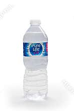 A Pure Life 500mL water bottle on a white backgroun