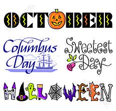 October Events Clip Art Set/eps
