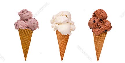Three Ice Cream Cones