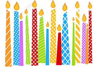 Birthday Card With colorful Candles