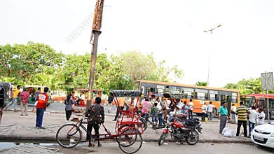 public place bus stand photo Paschim Vihar, Delhi , India- 14 â€ŽJune â€Ž2022