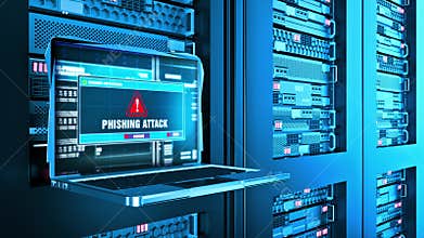 Phishing Attack Warning Error Alert Text on Computer Screen