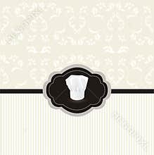 Vintage design card with chef hat frame