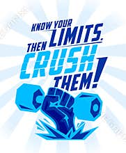 Know your limits, then crush them - quote vector card template