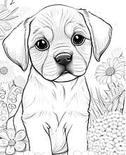 An Unhappy Dog Coloring Page for dog lovers