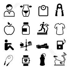 Health, fitness and diet icons