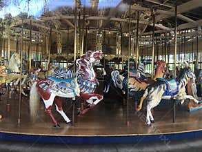 The Herschel-Spillman Carousel at the Koret Children`s Playground, Golden Gate Park,