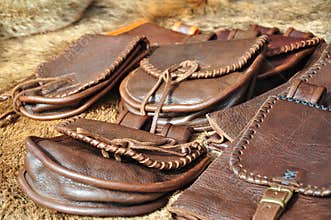 Natural leather purse and bags